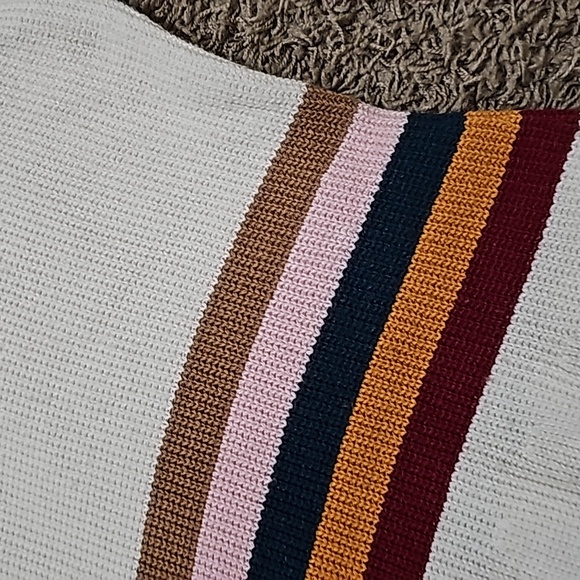 Anthropologie Maeve Sporty Sweater Dress Lambswool Cashmere Rainbow Large - Picture 7 of 8